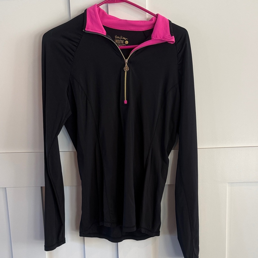 Lilly Pulitzer Black and Pink Long Sleeve Top